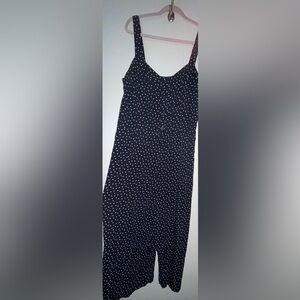 Women's Sleeveless Oversize Polkadot Wide Leg Jumpsuit XL